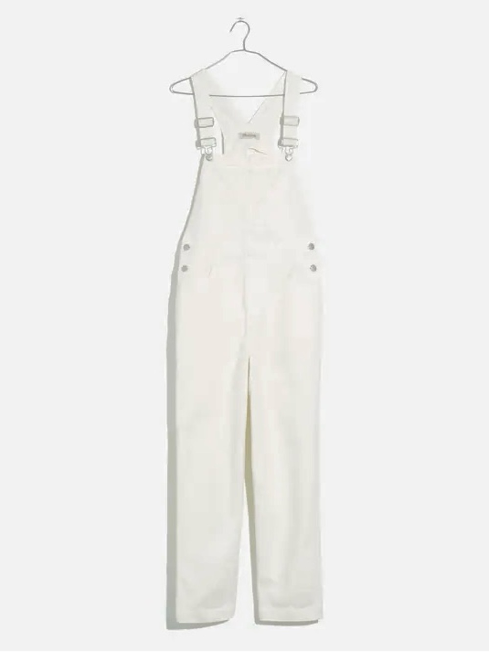 Madewell Denim Overalls Straight Leg White - Casual Cotton in Tile While S